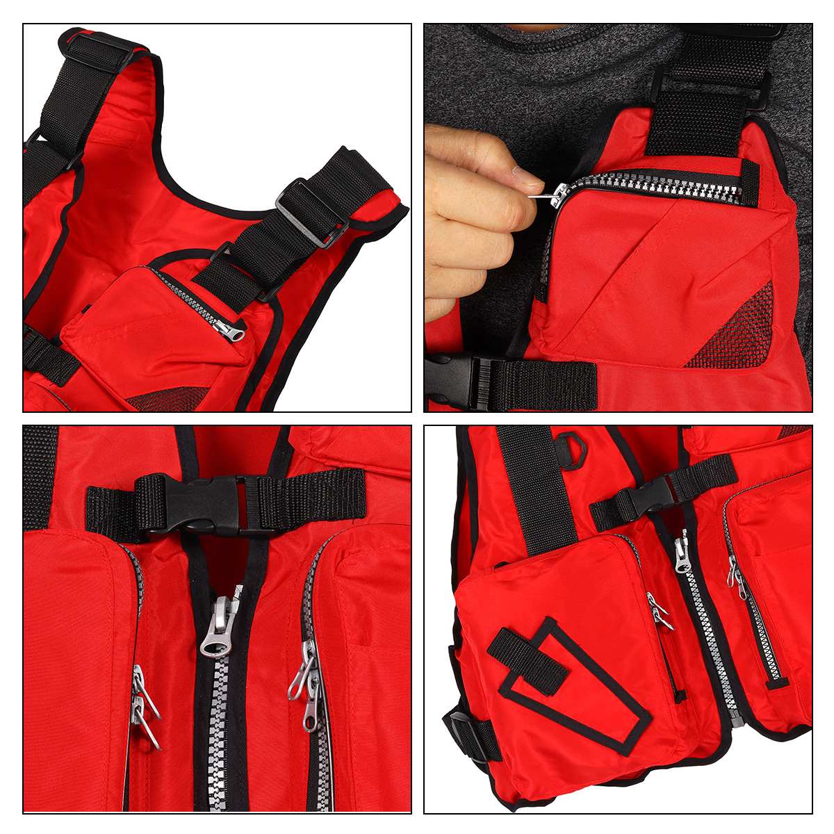 Adult Life Jacket Adjustable Multi Pocket Lifejacket Buoyancy Safe Sailing Kayak Canoeing Fly Fishing Watersport Aid Vest