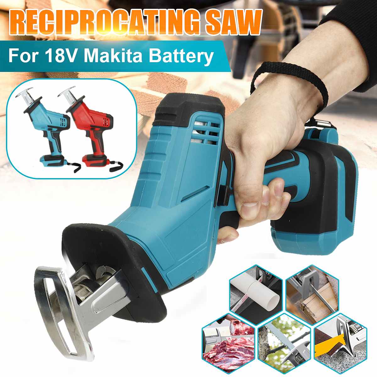 18V 4000rpm/min Cordless Electric Reciprocating Saw Variable Speed Metal Wood Cutting Tool Electric Saw for Makita 18V Battery