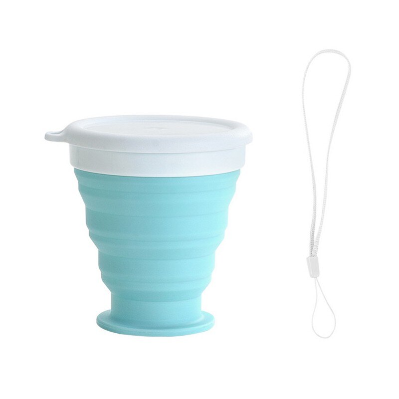 Udendørs skål foldning silikone skål gurgle silikone foldning rejse kopper silikone foldning camping kop med dækning drikke kop: A1