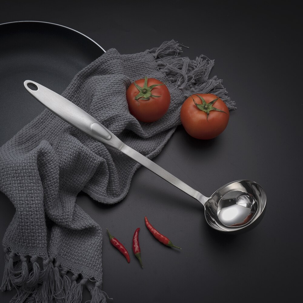 Slotted Turner Cookware High Grade #430 Stainless Steel Skimmer Slotted Spoon Soup Ladle Fork Kitchen Accessories Cooking Tool: Soup ladle