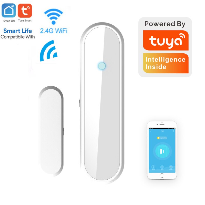 Tuya Smart Wifi Deur Sensor Sensor Deur Magnetische Alarm Detector Onafhankelijke Magnetische Sensor Smart Leven Afstandsbediening