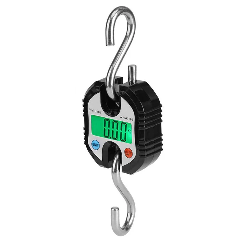 Balança de bagagem portátil 150kg 50g balança suspensa pesando balanças digitais eletrônicas equilíbrio de laço de aço inoxidável com gancho: Cinza claro