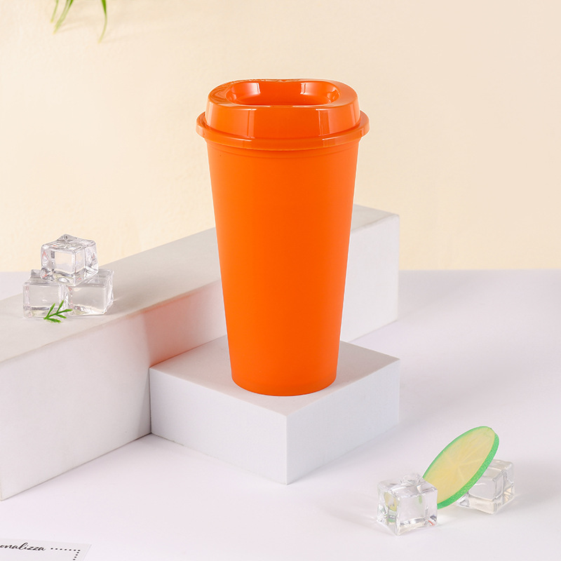 BPA free reusable 480ml 16oz plastic coffee cup travel coffee mug cup drink cup to go: Clear