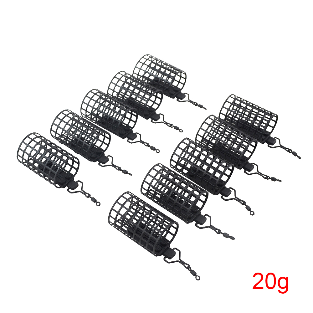 10x wędkarski podajnik klatka okrągły kwadrat dla karpia gruby mecz Barbel metalowe podajniki 20g 30g 40g 50g 60g: Niebieski