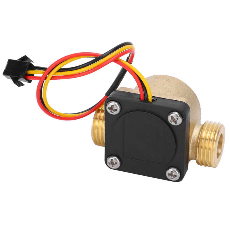 G1/2in Male Water Flow Sensor Counter Brass Hall Flowmeter DC 3-24V for Water Heaters Credit Card Machine Water Flow Meter