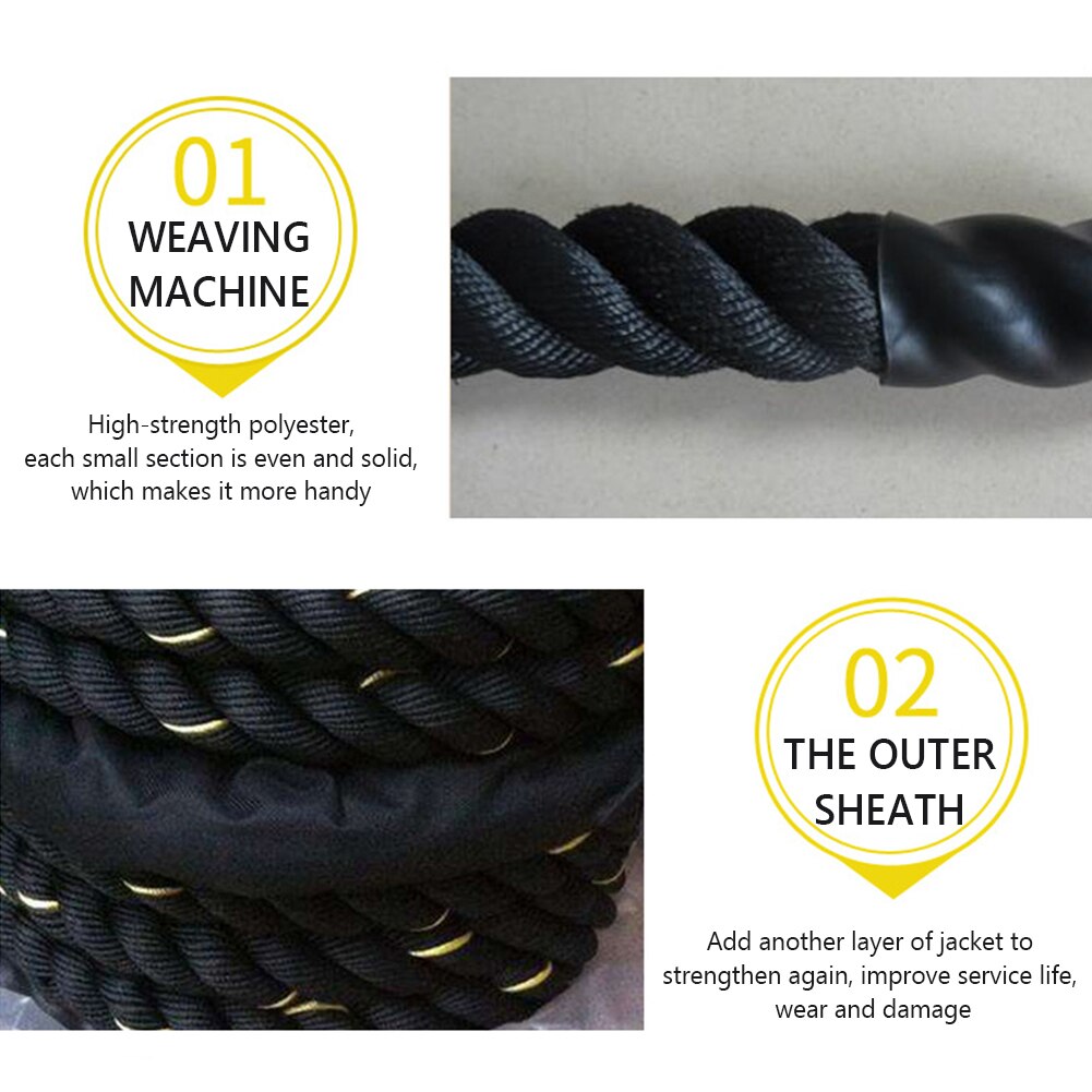 Battle Rope 2.8M Lengte Heavy Skipping Jump Rope 25Mm Diameter Fitnessapparatuur Massage Balans Mat Voor Oefening