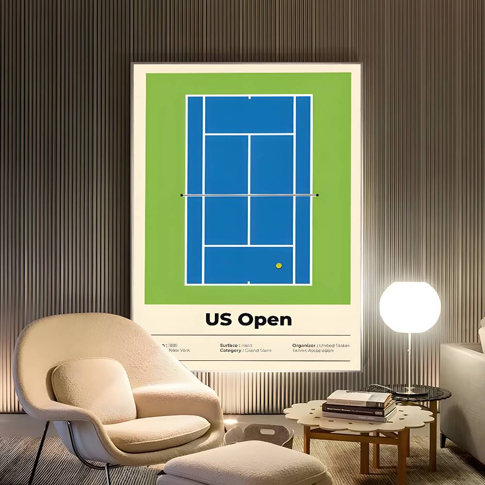 Plakaty Tenisowe zatrzasnąć seria wielki Tenis HD Samoprzylepne Wodoodporne Dekoracje Ścienne robić Salonu, Sypialni, Baru, Estetyczne: Średni / Niebieski