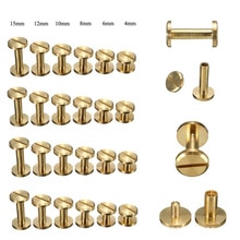 20 pçs bronze rebites parafusos de couro prego artesanato rebites carteira parafusos sólidos botões de pano unhas decorações diy scrapbooking álbum