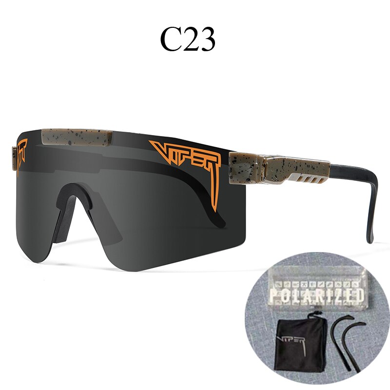 PIT VIPER-gafas de sol polarizadas para ciclismo, lentes de sol para bicicleta de montaña, con funda, UV400: C23