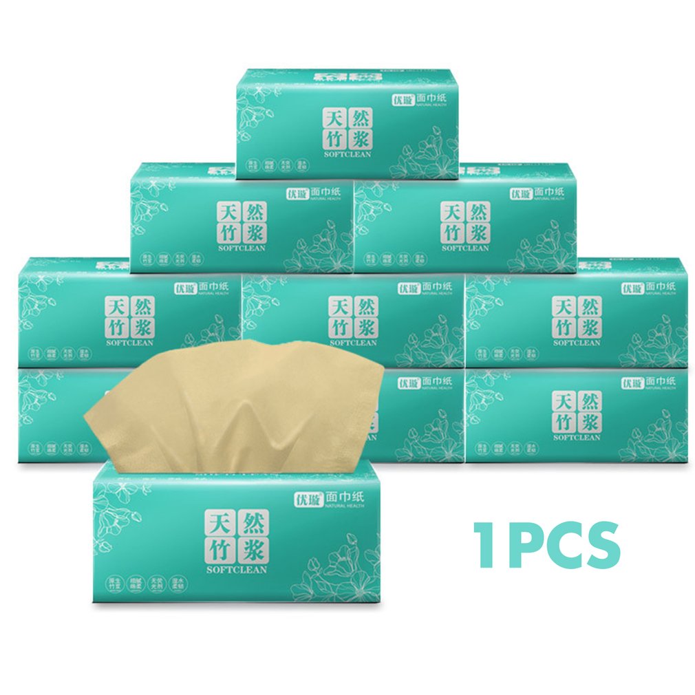 Pure pulp, natuurlijk gekleurd pomppapier, geen toegevoegde papieren handdoeken, huishoudpapier, natuurlijke bamboepulp, gezichtstissues