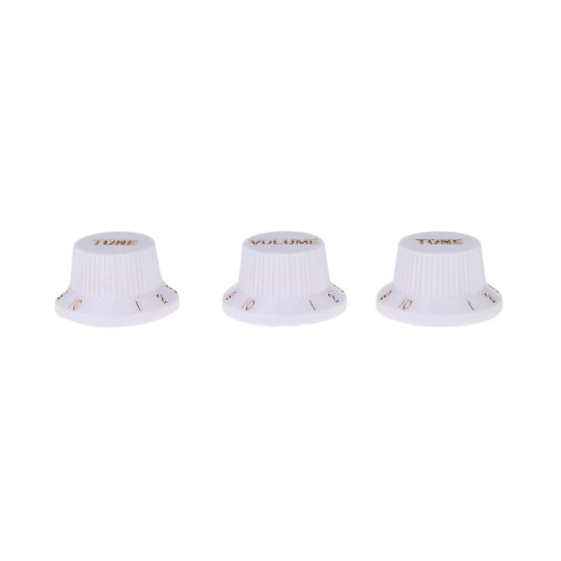 1 Volume 2 boutons de contrôle de tonalité pour guitare électrique basse FD ST plastique blanc doré