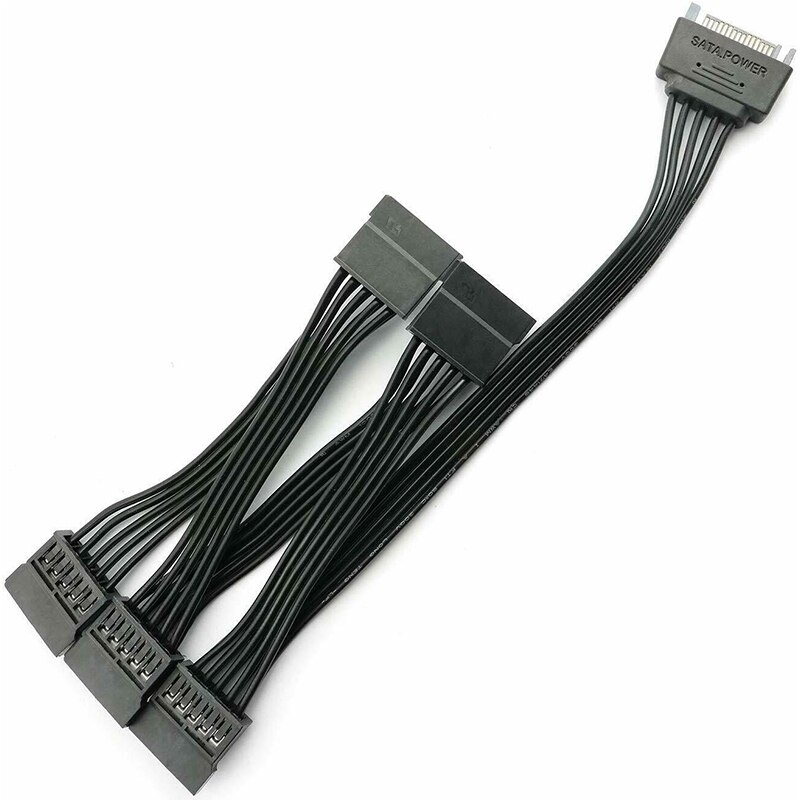 15 Pin SATA Power Extension Hard Drive Cable 1 Male to 5 Female Power Supply Splitter Adapter Cable For DIY PC Sever