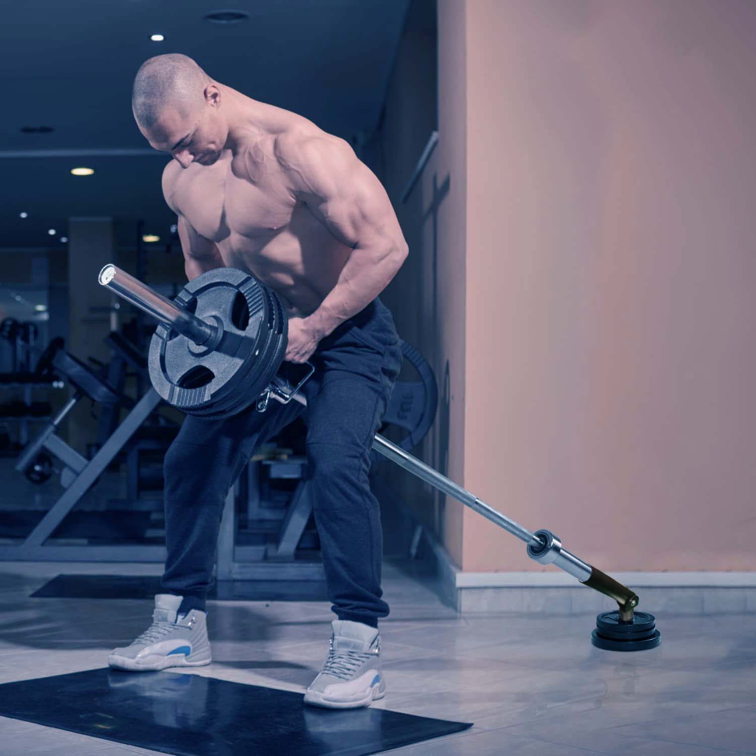 T-Bar Row Training Platform Landmines Attachment Heavy Duty Barbell Holder Easy to Install for Powerlifting Fitness Equipment