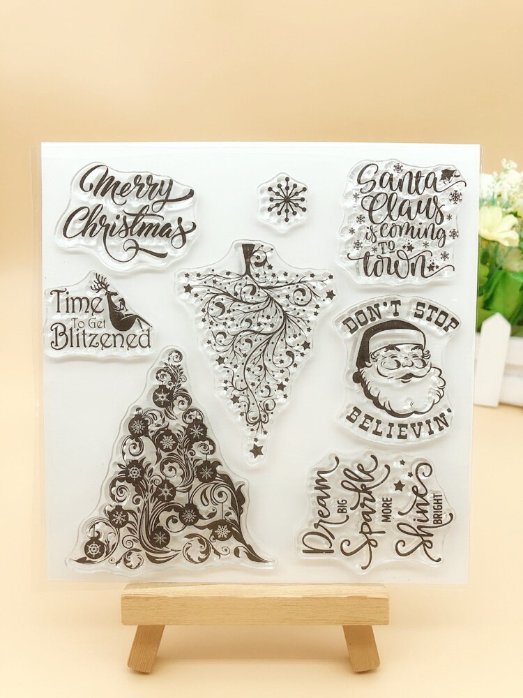 CLEAR STAMPS Christmas Wreath Tree Scrapbooking Handmade Card Album Paper Craft Rubber Transparent Silicon AlinaCraft: B