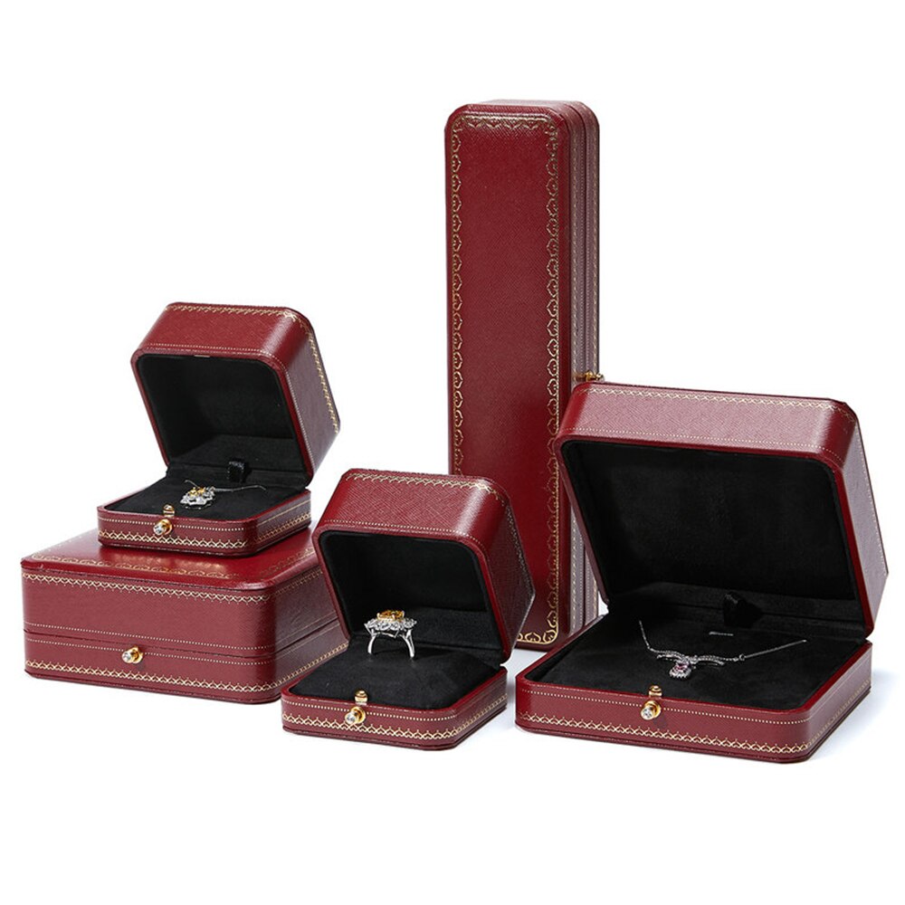 B-LIFE Premium Leather Necklace Box Pendant Storage Case Perfect for Engagement Bride Wedding Photography Bridal