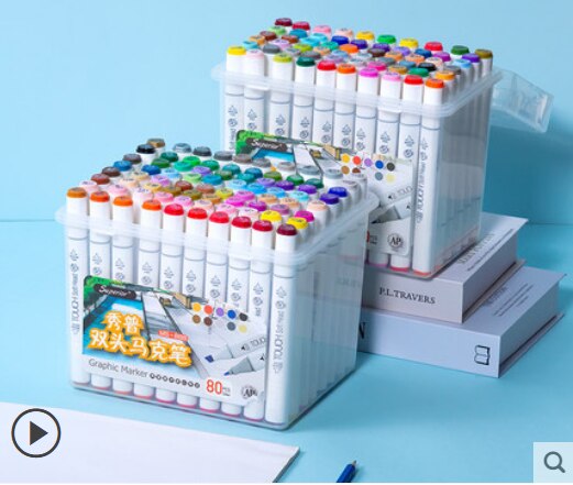 Überlegene berühren 7 12/24/40/60/80 farbe Marker einstellen Schüler Animation doppel kopf alkohol fettige Marker stift professionelle kunst liefert