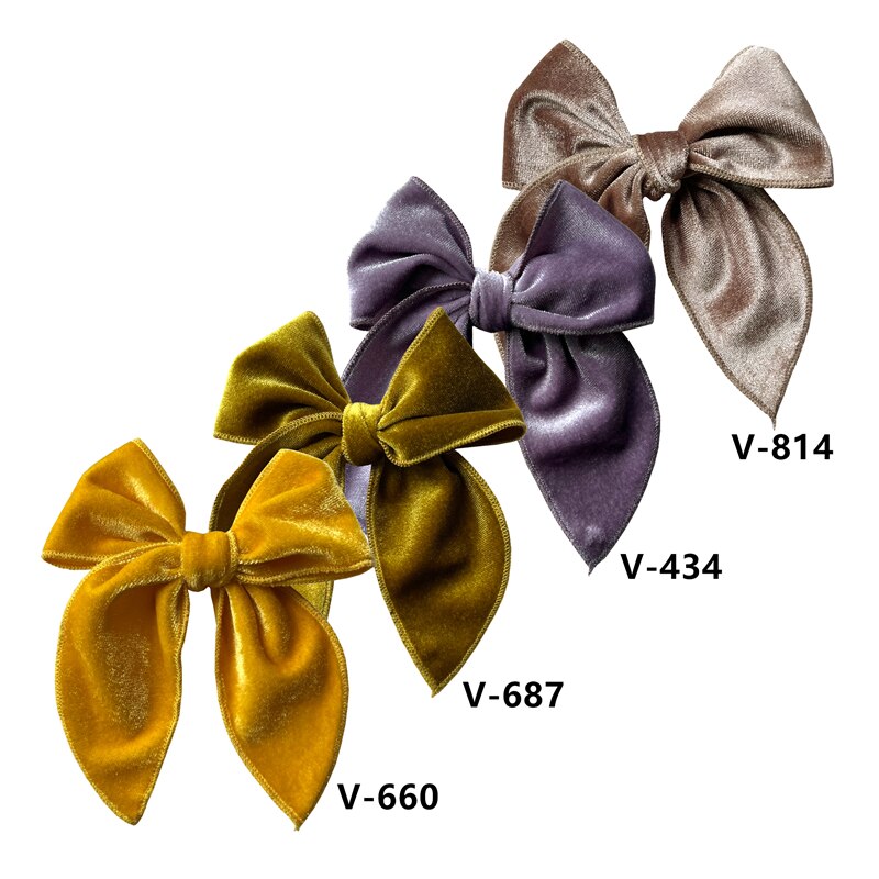 Pinzas para el pelo con lazo de marinero para niña y niña, Clips para el pelo, pasadores, accesorios para el cabello, 4 piezas: Velvet Fable Set-4