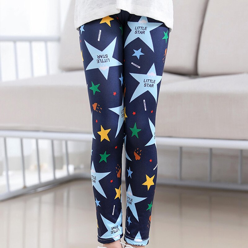 Mallas con estampado de cielo estrellado para chicas, ropa de viaje al aire libre, pantalón informal para estudiantes, asimétrico, para adolescentes de 5 a 11 años: AX1969 / 5T