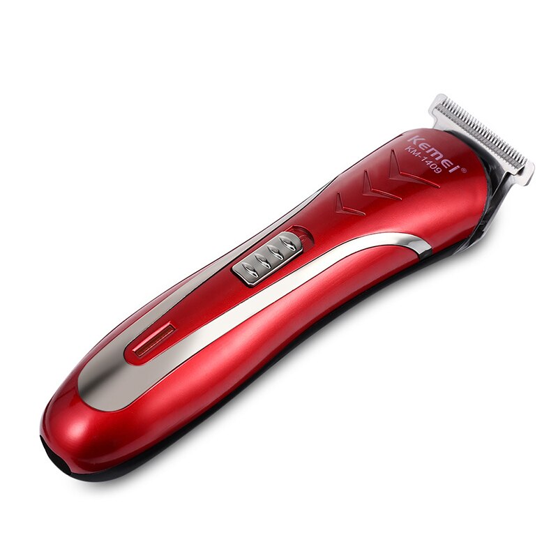 Kemei Haircut Cordless Hair Clipper Red Electric Hair Trimmer Men Cutter Hair Cutting Machine