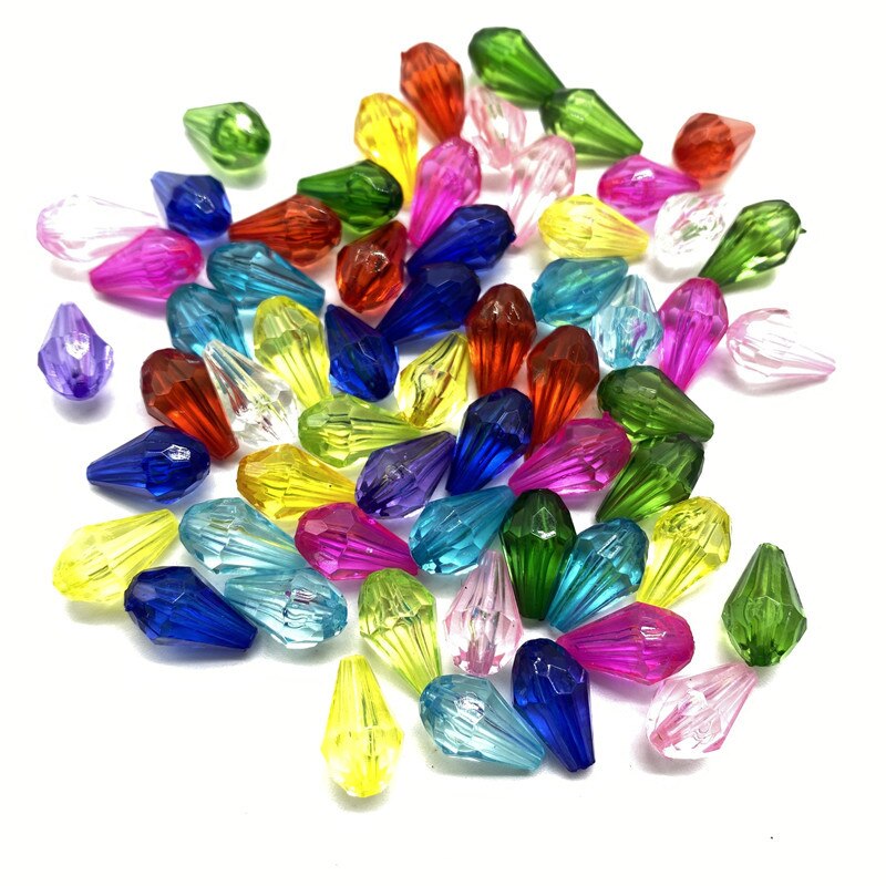 50pcs 8*12 millimetri di Acqua a Forma di Goccia Sfaccettato I Branelli Acrilici per Fare DIY del Braccialetto Della Collana Dei Monili Accessori: 15