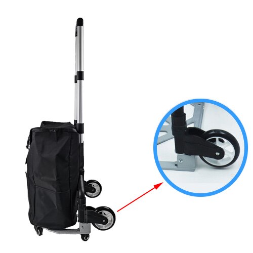 Lichter Up Aluminiumlegering Huishouden Traplopen Trolley Kleine Draagbare Opvouwbare Bagage Kar Trailer Trolley Trolley Winkelwagen: 02