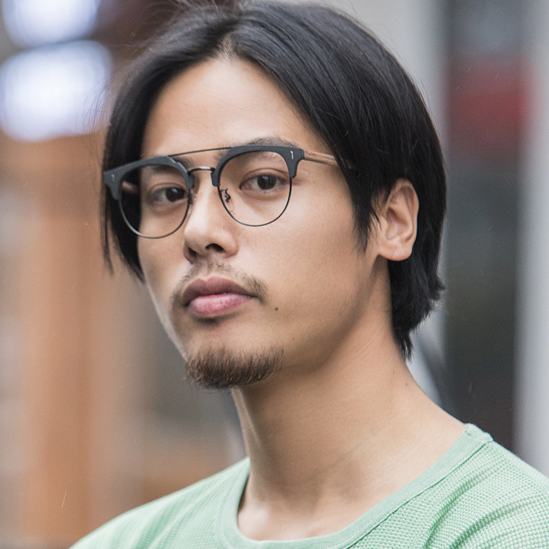 Japanese Brand Acetate Glasses Frame Man Women Wood Grain Myopia Computer Eyeglasses Eyewear Prescription Spectacle Metal