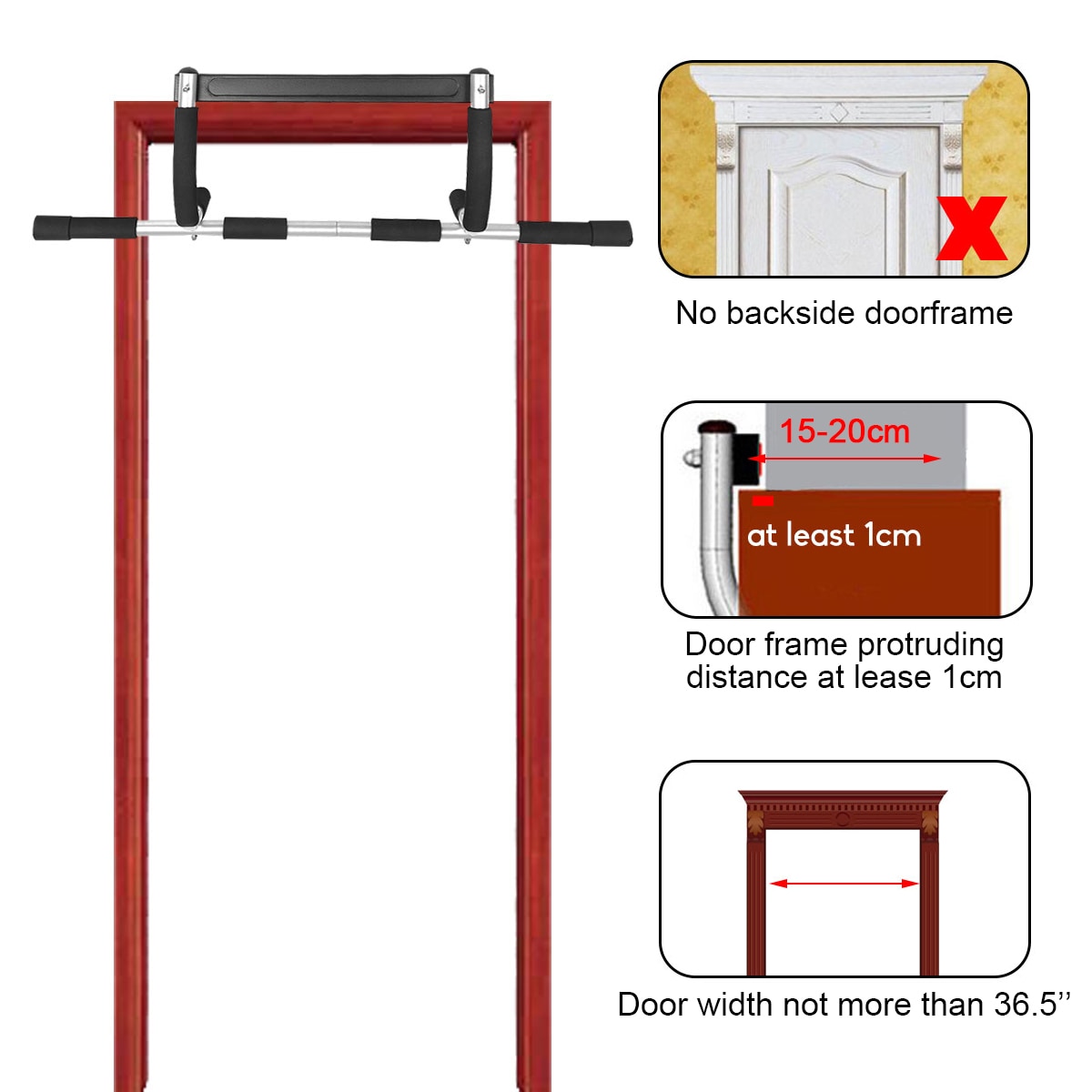 Gym Pull Up Sit Up Door Bar Portable Chin-Up for Upper Body Workout Doorway Pull up bar wall Chin up bar Horizontal bar