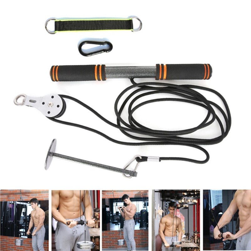 Fitness Diy Katrol Kabel Systeem Bevestigingssysteem Lengte Verstelbare Sets Met Laden Pin Triceps Band Touw Home Gym Apparatuur