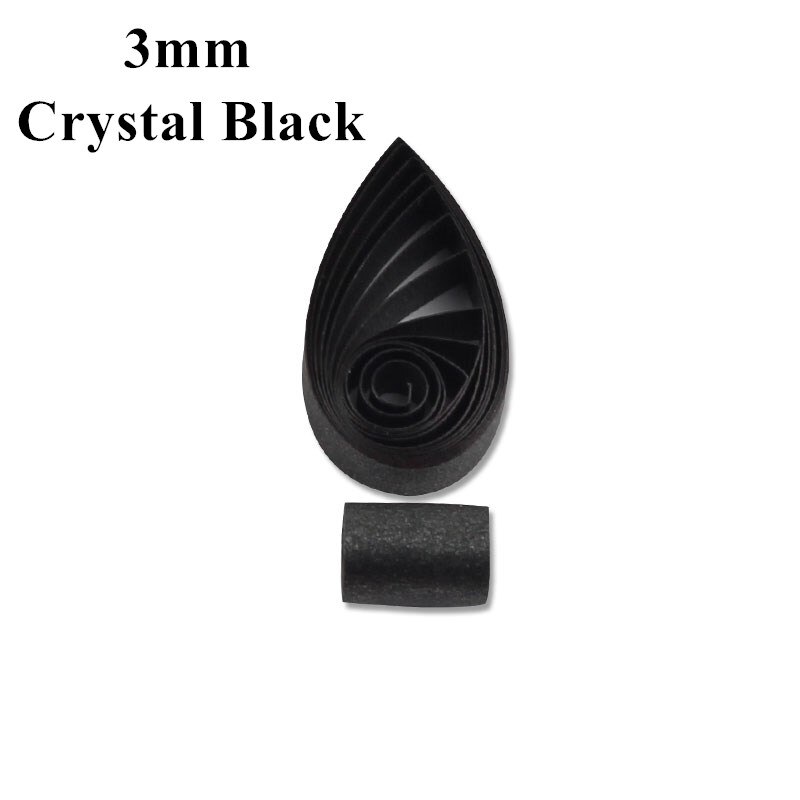 3mm Metallic Schimmer Perlglanz Papier Quilling Papier Streifen Handgemachte Farbe Papier 60 teile/beutel 54cm Lange für Kunst handwerk DIY: Crystal Black