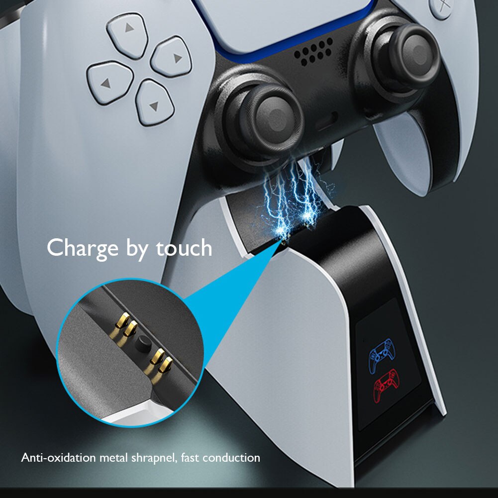 For PS5 Controller Charging Dock For DualSense Charger Dual Fast Charging Dock Station Dock for PlayStation5 Wireless Controller