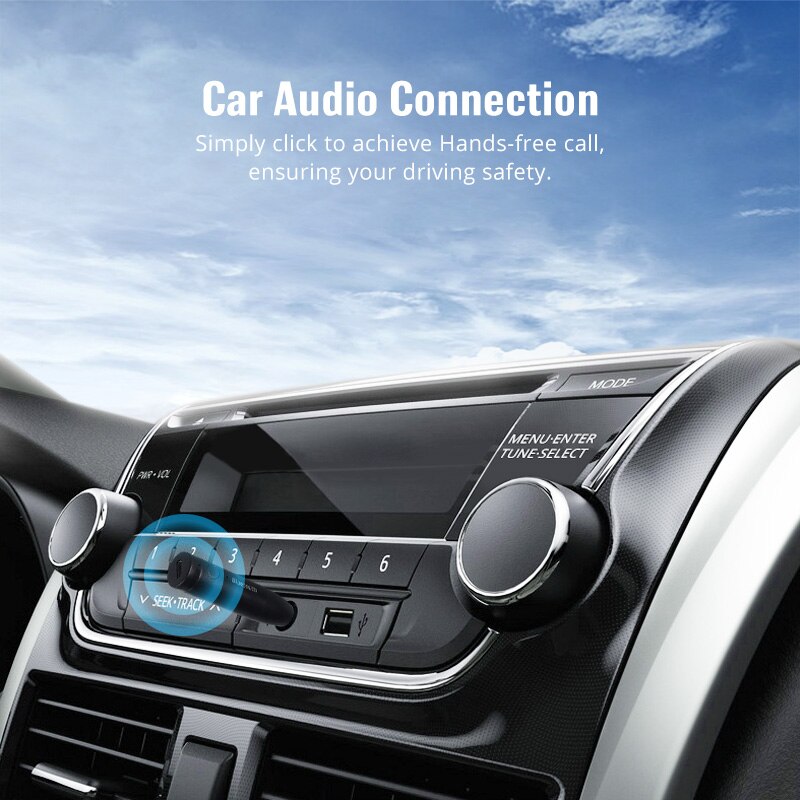 ANMONE 3.5mm Wireless Bluetooth 5.0 Car Kit Mini Jack Audio Transmitter AUX Handsfree Stereo Music Audio Receiver Adapter