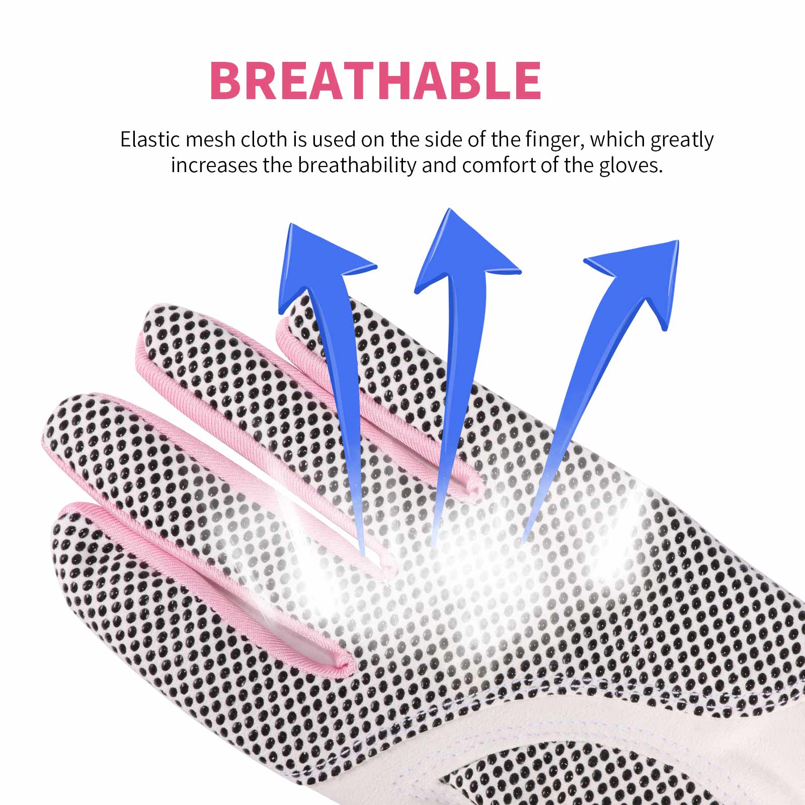 1 Pair Women'S Golf Gloves Anti-Slip Left And Right Hand Granules Microfiber Cloth Breathable Soft Sports Gloves