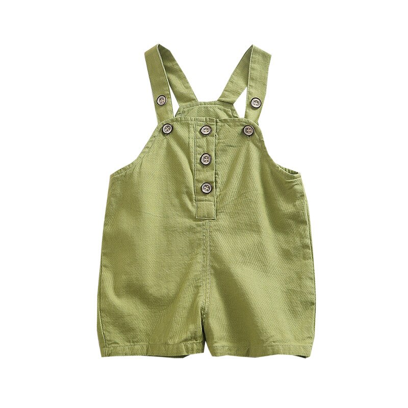 Baby Meisjes Losse Bib Shorts Broek Zomer Peuter Jongens Solid Overalls Kinderen Katoen Casual Jumpsuit Meisje Mode Denim Overalls