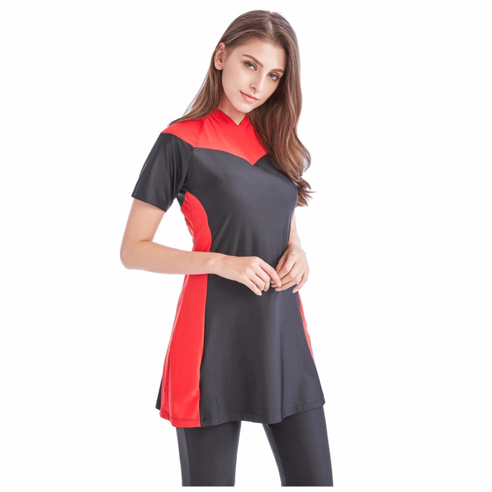 Maiô feminino muçulmano, roupa de banho moderna para mulheres, manga curta: XXXL / W7