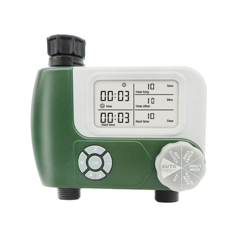 Dual-Outlet Irrigation Controller Solenoid Valve Timer Gardening Drip System Automatic Watering Smart Programmable Tools