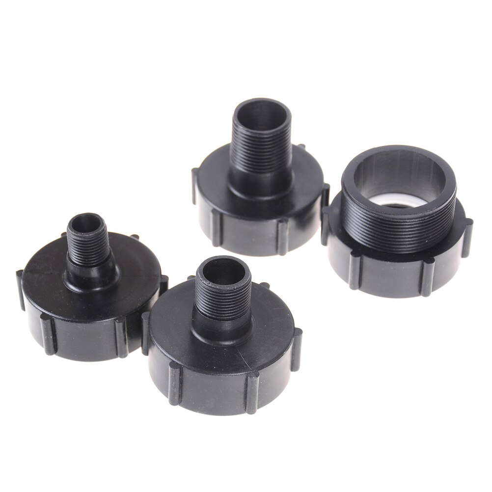 Zwart Gallon IBC Tote Tank Afvoer Adapter Grove Draad Tuinslang 2 "Naar 1/2" 3/4"