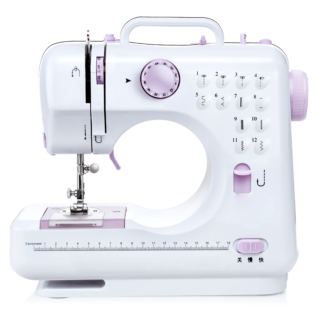 Home Spring Beginner Sewing Machine 2-speed Mini Multi-function Sewing Machine 12 Knitted Fabrics