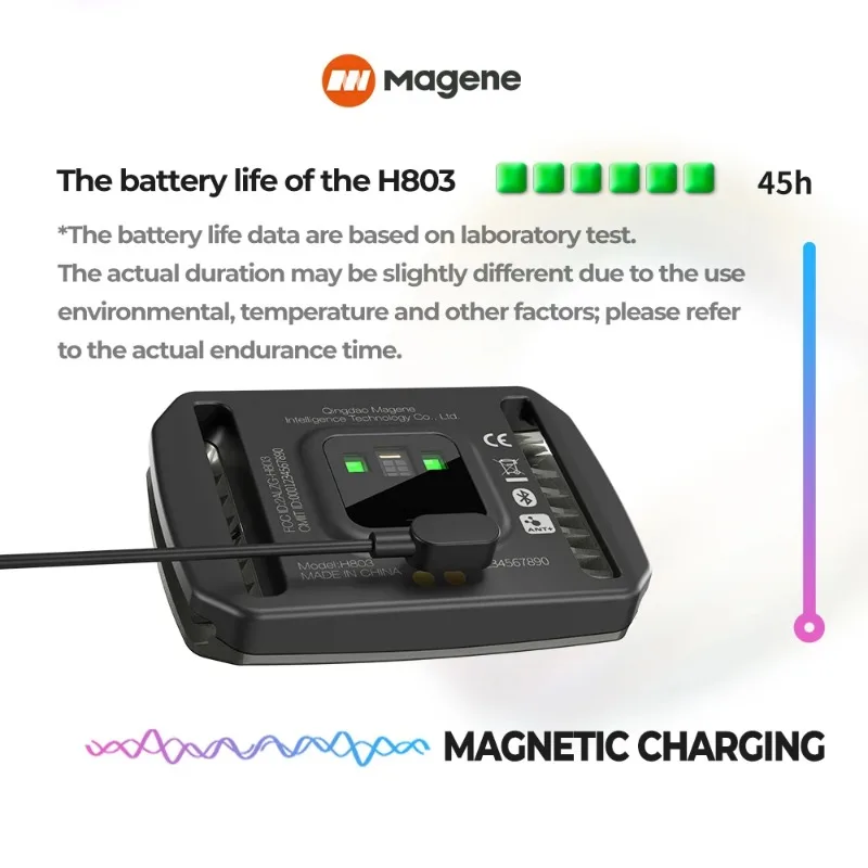 Magene monitor de frequência cardíaca, modo duplo, bluetooth, ant h803, sensor, braço, pulseira, fitness, batimento cardíaco, rastreador, exercício de saúde