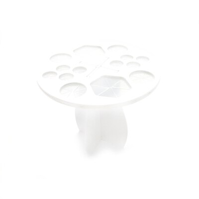 Estante de secado de brochas de maquillaje, soporte plegable para secador de brochas de maquillaje con 10 mallas, 26/14 agujeros: 14 Holes- White