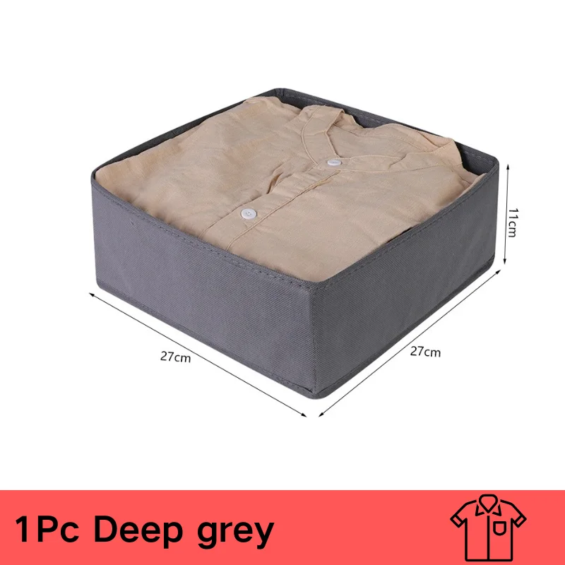 Drawer Underwear Storage Box Foldable Non-woven Storage Box Six-piece Set Underwear Bra Socks Drawer Storage Finishing Boxes: army green