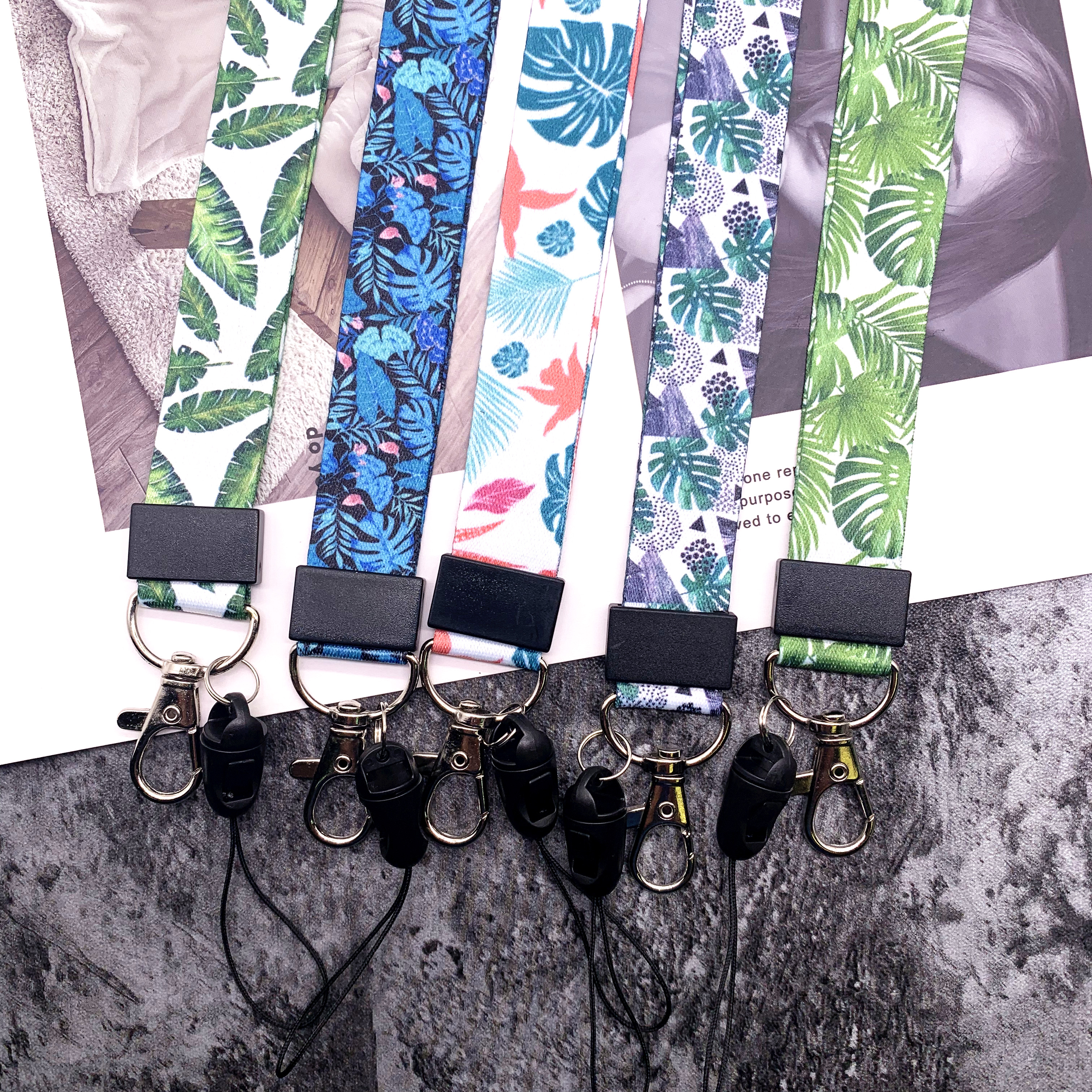 Products Yellow Flower Red Flower Phone Lanyard Strap Small Fresh Green Leaf Mobile Phone Lanyard Neck Straps