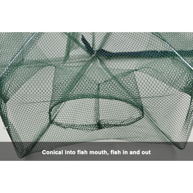Automatic Trap Fishing Net Fish Shrimp Minnow Crab Baits Cast Mesh Trap 6/12Holes Folded Hexagon Fishing Shrimp