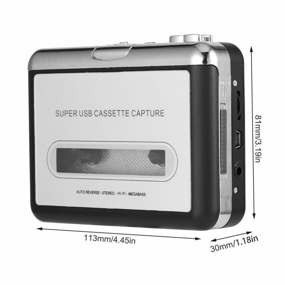 USB cassette capture Player,Tape to PC, Super Portable USB Cassette-to-MP3 Converter Capture