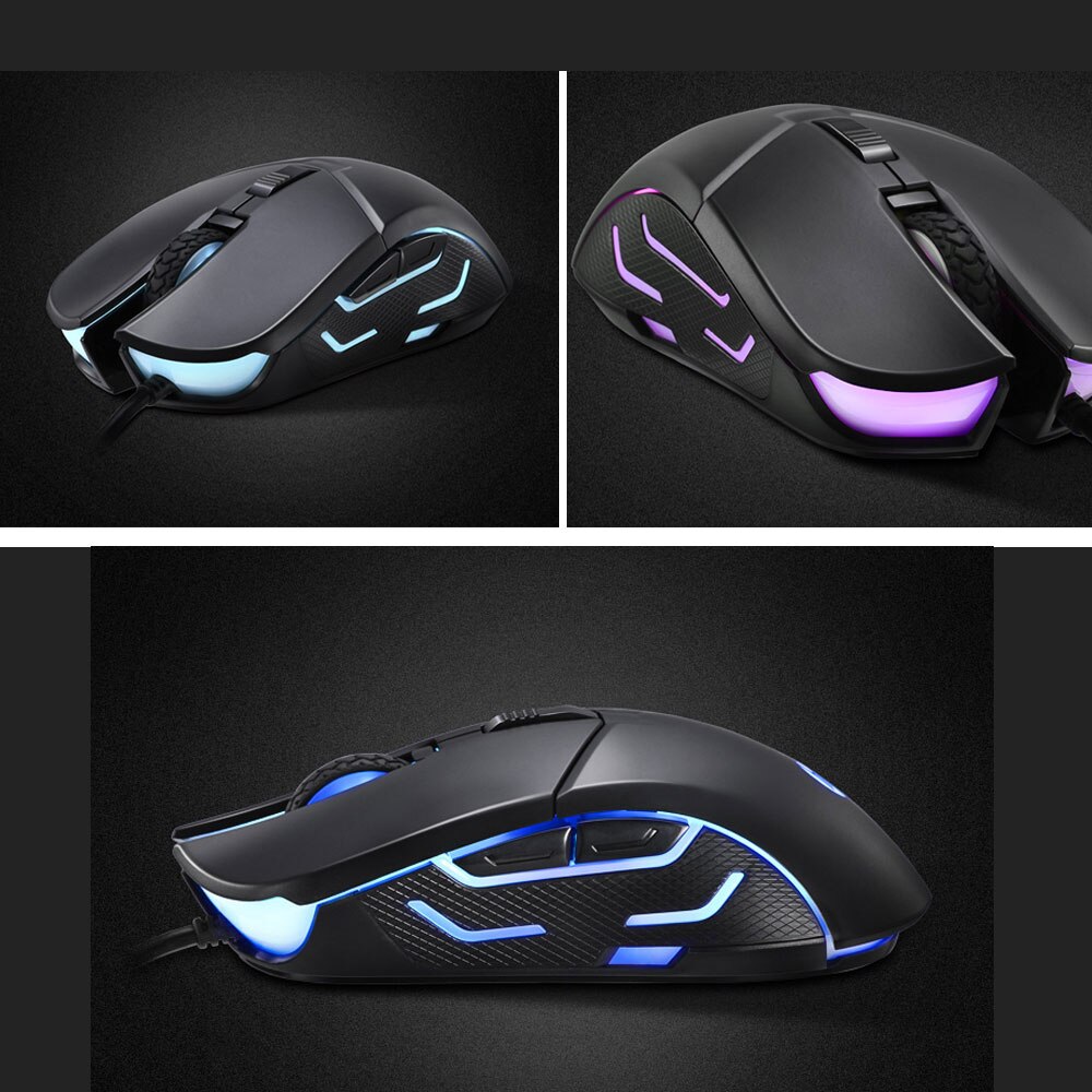HP G260 RGB LED Light Wired Gaming Mouse Macro Ergonomic 5500 DPI Mouse for PC Computer Laptop Silent Mause Mice