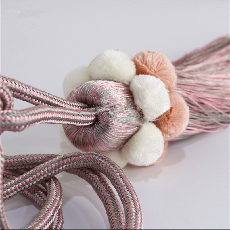 2 st pompons gardin tofs fransar penselremmar tiebacks hängande binda rep bältesspänne krokhållare gardintillbehör tieback
