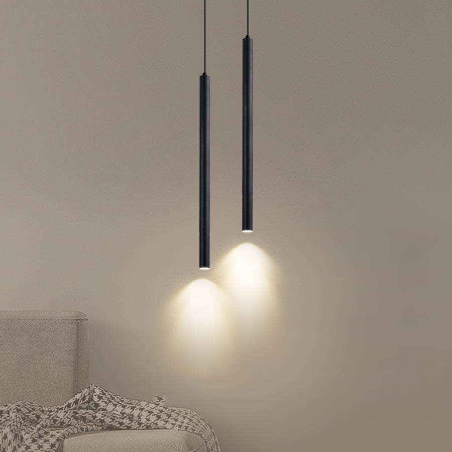 Nordic Zwart Wit Lange Buis LED Hanglampen Moderne Keuken Hanglamp Slaapkamer Achtergrond COB Cilinder Plafond Hanglamp