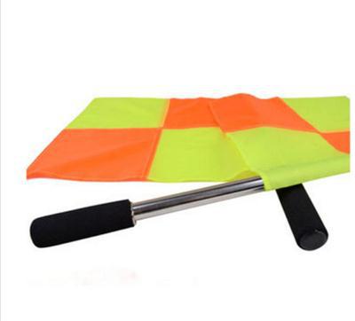 Fotboll handflagga praktisk sportträning domarsignal flaggor fotboll domarutrustning rött gult kort visselpipa 35*35cm