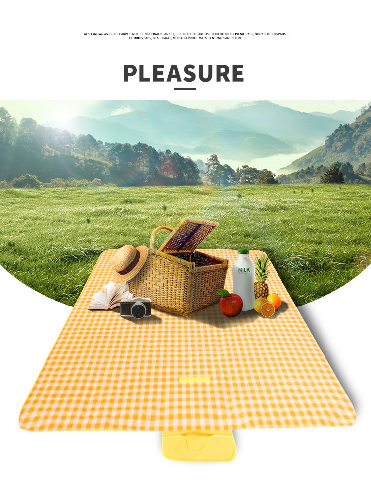 Manta de Picnic, estera de Camping plegable al aire libre impermeable 145x200cm, estera de Picnic ancha, manta de playa a cuadros, colchoneta multijugador para bebé