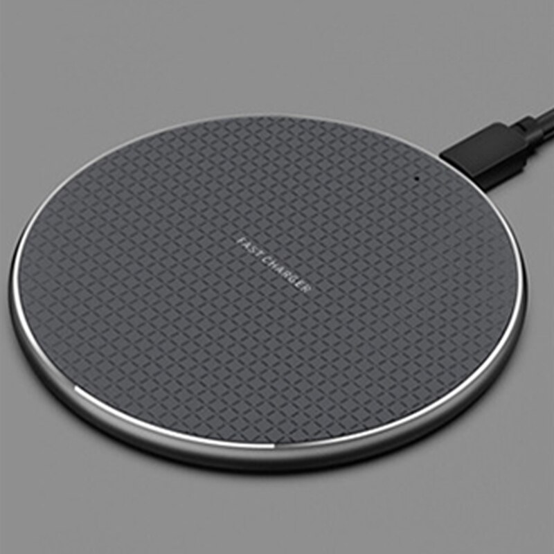 Qi wireless fast charger ultra-thin metal pad 15W wireless fast charger for iPhone13por Huawei Android Samsung S9 Note8 adapter: 01 black