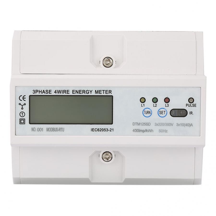 Digital Wattmeter Power Meter 220/380V 10-40A Energy Consumption Digital Electric Power Meter 3 Phase KWh Meter With LCD